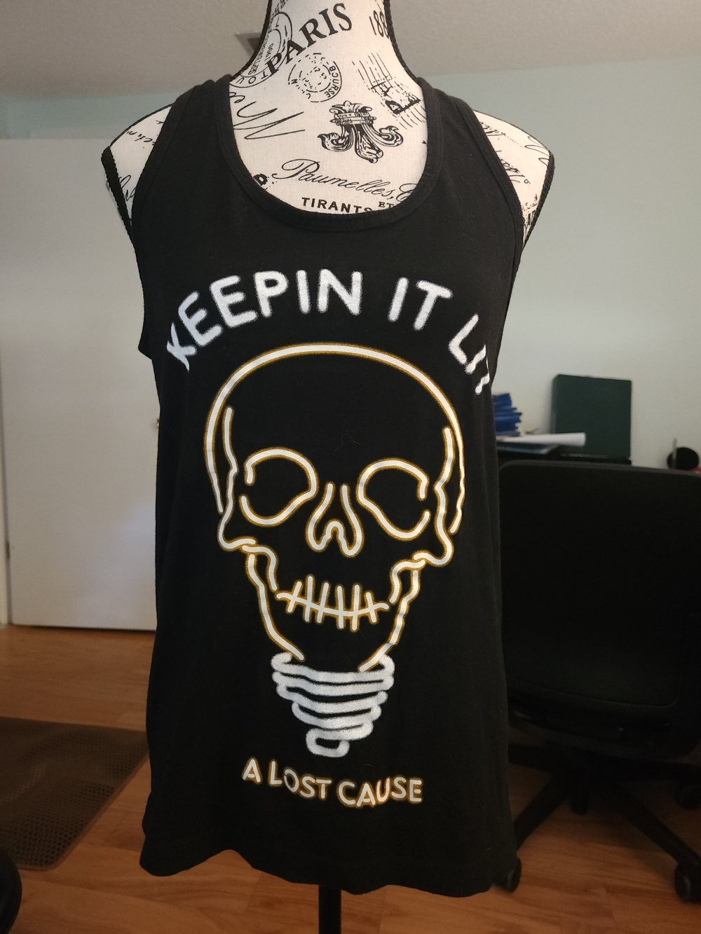Black Graphic Skull Tank Top - Keepin It Lit